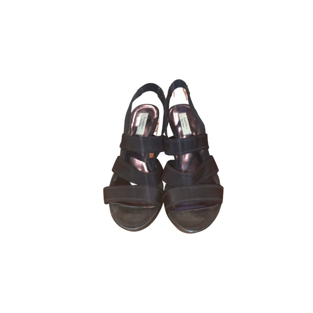 Vera Wang Strappy Black Heeled Sandals